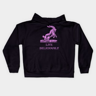 Live Deliciously In Pink Kids Hoodie